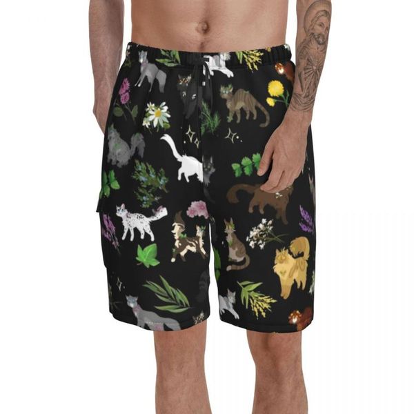 men's shorts cat board bathing swimming trunks polyester pattern men swim, White;black
men's shorts cat board bathing swimming trunks polyester pattern men swim, White;black