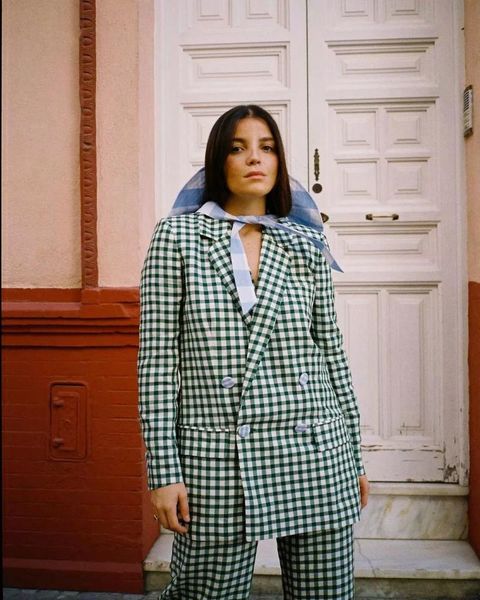women's suits & blazers women summer autumn green checked plaid blazer jacket female notched neck long sleeve pocket button office lady, White;black
women's suits & blazers women summer autumn green checked plaid blazer jacket female notched neck long sleeve pocket button office lady, White;black