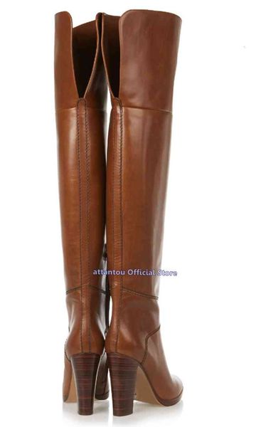 boot brown leather pointed toe glori designer on the knee. female thick heel block. fall long boots plus size 46., Black
boot brown leather pointed toe glori designer on the knee. female thick heel block. fall long boots plus size 46., Black