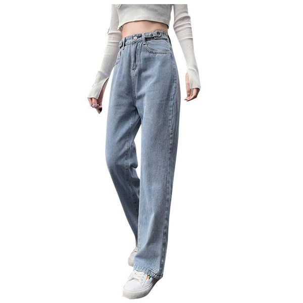 women's casual pants hight waist distressed straight denim jeans vintage trouser, Blue
women's casual pants hight waist distressed straight denim jeans vintage trouser, Blue