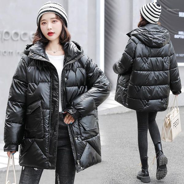 women's down & parkas skin jacket loose female long winter coat clothing women, Black
women's down & parkas skin jacket loose female long winter coat clothing women, Black