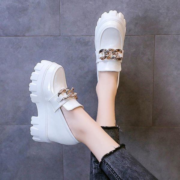 dress shoes for women's 2021 autumn female platform loafers women metal chain fashion mary janes ladies round toe pumps, Black
dress shoes for women's 2021 autumn female platform loafers women metal chain fashion mary janes ladies round toe pumps, Black