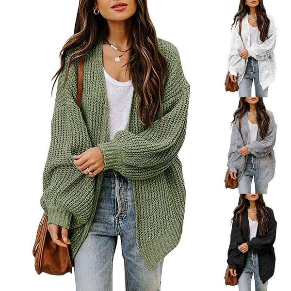 women's knits & tees 2021 loose knitted cardigan sweater for women open stitch long sleeve autumn spring coat solid casual oversize, White
women's knits & tees 2021 loose knitted cardigan sweater for women open stitch long sleeve autumn spring coat solid casual oversize, White