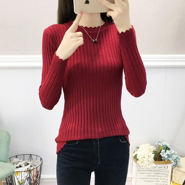 women's sweaters women knitted solid color wavy edge round neck autumn winter basic primer pullovers korean sweater slim-fit pullover, White;black
women's sweaters women knitted solid color wavy edge round neck autumn winter basic primer pullovers korean sweater slim-fit pullover, White;black