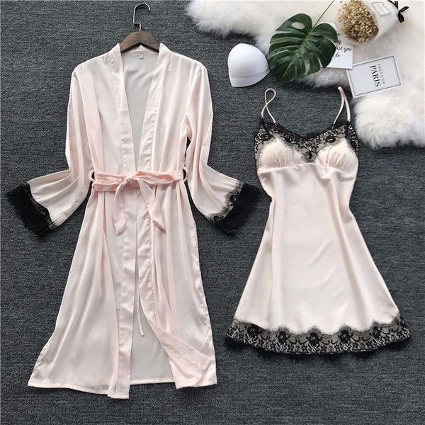 women's sleepwear women silk robe gown set summer lace dress elegant pajamas casual bathrobe, Black;red
women's sleepwear women silk robe gown set summer lace dress elegant pajamas casual bathrobe, Black;red