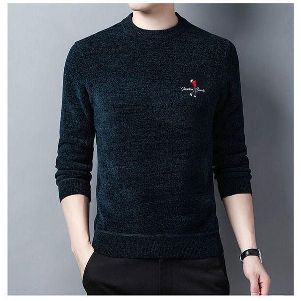2021 chenille winter plush thickened warm sweater round neck knitted men's et, Black
2021 chenille winter plush thickened warm sweater round neck knitted men's et, Black