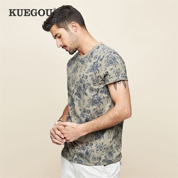 kuegou men's short sleeve t shirt 100% cotton round collar plant printing fashion t shirt summer men t-shirt khaki ht-2530 210409, White;black
kuegou men's short sleeve t shirt 100% cotton round collar plant printing fashion t shirt summer men t-shirt khaki ht-2530 210409, White;black