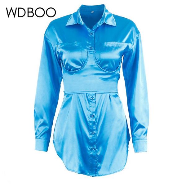 casual dresses wdboo buttons up polyester silky shirt dress women long sleeve high waist mini with lace-up belts solid blue clubwear, Black;gray
casual dresses wdboo buttons up polyester silky shirt dress women long sleeve high waist mini with lace-up belts solid blue clubwear, Black;gray