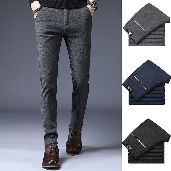 men's pants men fashion dress classic business plus size casual straight trousers plaid bottoms, Black
men's pants men fashion dress classic business plus size casual straight trousers plaid bottoms, Black