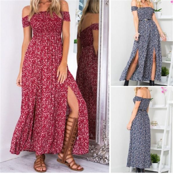 new fashion clothing dresses women summer boho maxi long slipt plus size stretch club party floral print dress, Black;gray
new fashion clothing dresses women summer boho maxi long slipt plus size stretch club party floral print dress, Black;gray
