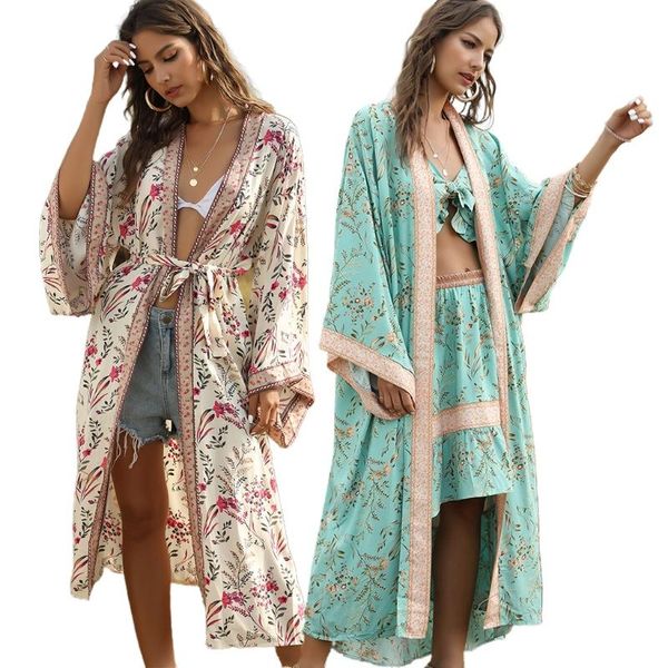 one-piece suits women bohemian floral print long kimono cardigan open front oversized loose blouse shirt flare sleeve sashes summer beach sw
one-piece suits women bohemian floral print long kimono cardigan open front oversized loose blouse shirt flare sleeve sashes summer beach sw