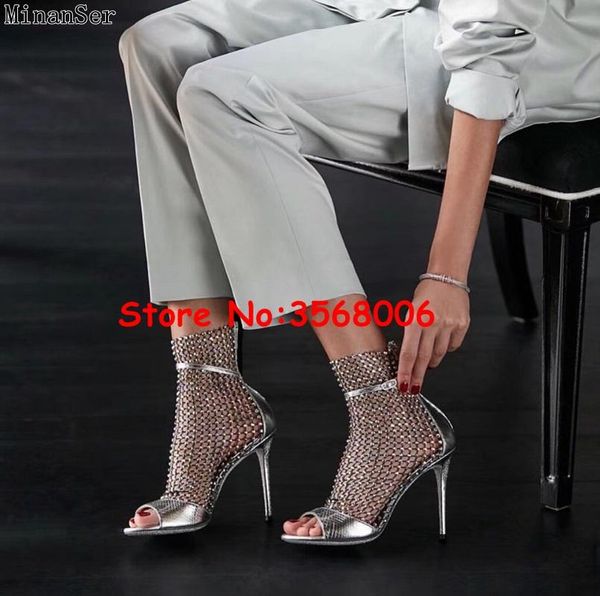 buckle strap mesh lady stiletto rhinestone ankle booties shoes classic peep toe rome party dress sandals high heels, Black
buckle strap mesh lady stiletto rhinestone ankle booties shoes classic peep toe rome party dress sandals high heels, Black