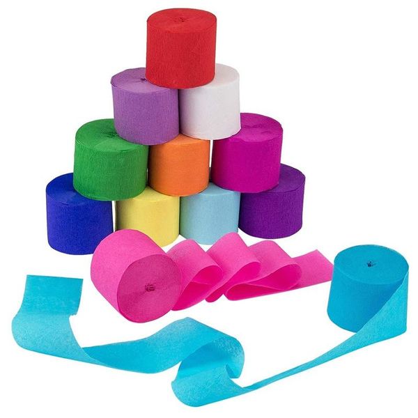 party favor 12 rolls crepe paper streamers in colors random hanging decorations for birthday festival supplies
party favor 12 rolls crepe paper streamers in colors random hanging decorations for birthday festival supplies