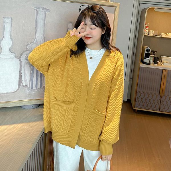 women's jackets large size korean cardigan spring 2021 loose covered meat knitted jacket tide ins sweater, Black;brown
women's jackets large size korean cardigan spring 2021 loose covered meat knitted jacket tide ins sweater, Black;brown