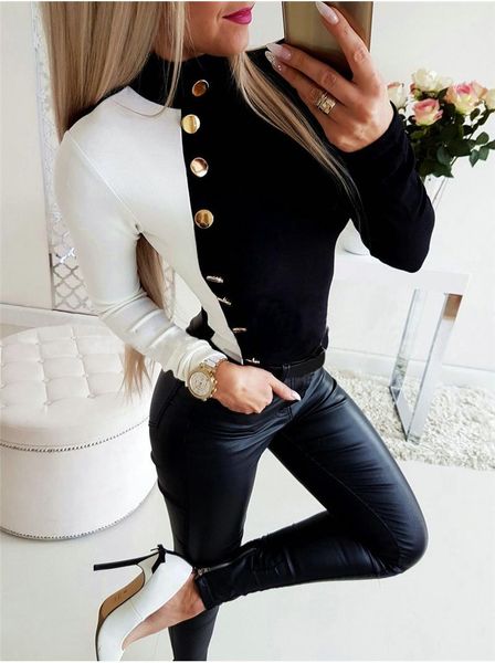 women's t-shirt fashion women autumn knitted solid t shirt turtleneck tee pullover jumpers femme elegant clothes, White
women's t-shirt fashion women autumn knitted solid t shirt turtleneck tee pullover jumpers femme elegant clothes, White