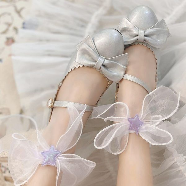 star girl bowknot glass silk lolita female short stockings lovely student socks in spring and summer, Red;black
star girl bowknot glass silk lolita female short stockings lovely student socks in spring and summer, Red;black