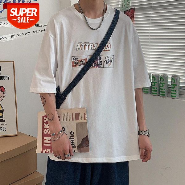 net red t-shirt men's short-sleeved stream simple men and women loose harajuku port style half-sleeved clothes #um4s, White;black
net red t-shirt men's short-sleeved stream simple men and women loose harajuku port style half-sleeved clothes #um4s, White;black