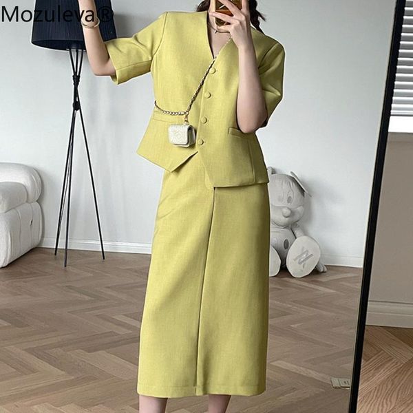 two piece dress mozuleva summer women green skirt suits 2021 elegant single-breasted short suit jacket & pencil ladies blazer sets, White
two piece dress mozuleva summer women green skirt suits 2021 elegant single-breasted short suit jacket & pencil ladies blazer sets, White