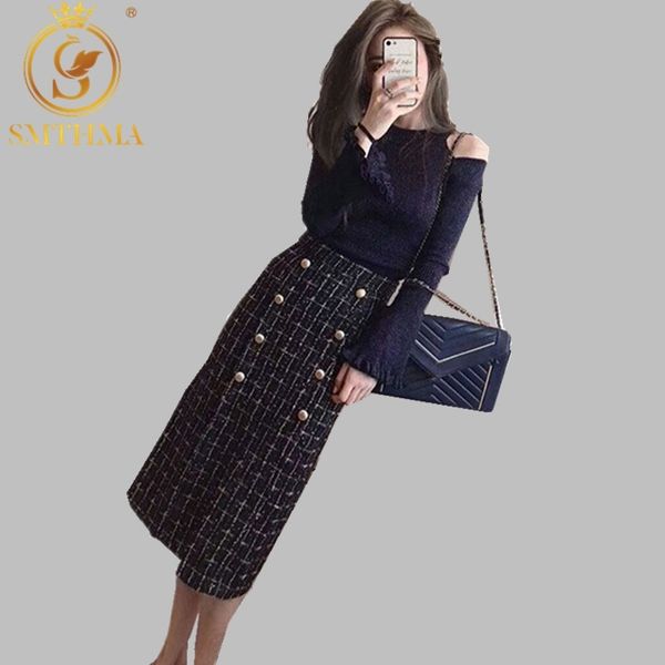 luxury designer flare sleeve knit sweater new autumn winter elegant women double-breasted tweed two piece skirt set 210330, White
luxury designer flare sleeve knit sweater new autumn winter elegant women double-breasted tweed two piece skirt set 210330, White