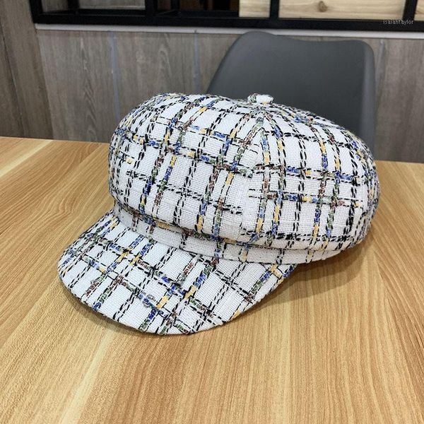 autumn and winter plaid beret british retro naval hat casual art artist berets, Blue;gray
autumn and winter plaid beret british retro naval hat casual art artist berets, Blue;gray