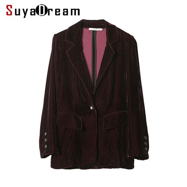 women's suits & blazers women blazer 100%silk velvet solid one button office lady style blusas femininas 2021 fall winter, White;black
women's suits & blazers women blazer 100%silk velvet solid one button office lady style blusas femininas 2021 fall winter, White;black