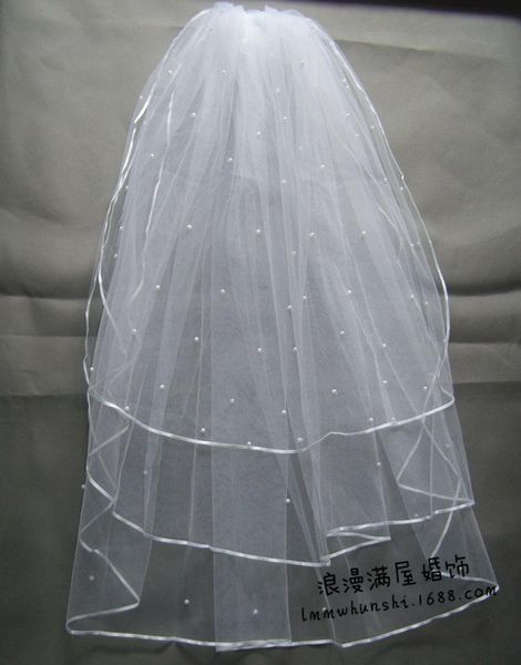 bridal veils high quanlity women three layer pearl wedding dress veil layers tulle ribbon edge accessories with comb, Black
bridal veils high quanlity women three layer pearl wedding dress veil layers tulle ribbon edge accessories with comb, Black