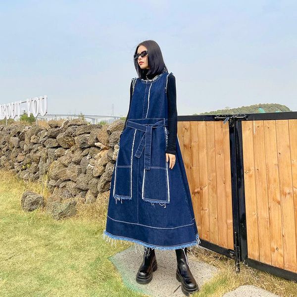 casual dresses large size denim dress 2021 spring/autumn women's sleeveless mid-length vest high waist tie a-line woman, Black;gray
casual dresses large size denim dress 2021 spring/autumn women's sleeveless mid-length vest high waist tie a-line woman, Black;gray