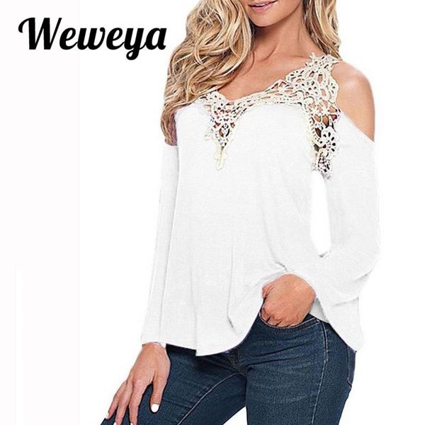 women's t-shirt weweya 2021 solid v-neck long sleeve women lace multiple colour shirt plus size 3xl woman bosimia op, White
women's t-shirt weweya 2021 solid v-neck long sleeve women lace multiple colour shirt plus size 3xl woman bosimia op, White