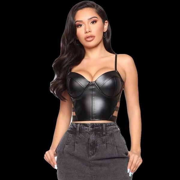 women cropped vest bra short black leather corsets and bustiers solid back zipper camisoles tank lingerie women's tanks & camis, White
women cropped vest bra short black leather corsets and bustiers solid back zipper camisoles tank lingerie women's tanks & camis, White