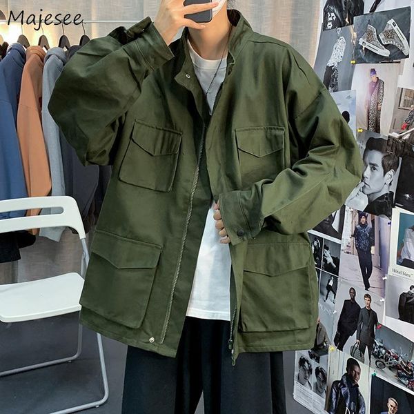 men's jackets men pockets stand collar solid high street outerwear european style all-match streetwear vintage chic teens trendy coats, Black;brown
men's jackets men pockets stand collar solid high street outerwear european style all-match streetwear vintage chic teens trendy coats, Black;brown