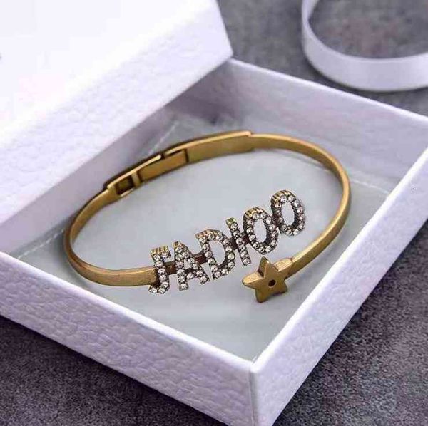 d family bracelet punk net red brass dijia letter band diamond star, Golden;silver
d family bracelet punk net red brass dijia letter band diamond star, Golden;silver