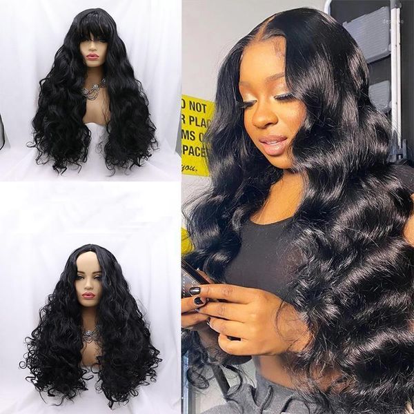 curly long black synthetic lace front wig with bangs cosplay body water wave frontal glueless hair wigs for woman1
curly long black synthetic lace front wig with bangs cosplay body water wave frontal glueless hair wigs for woman1