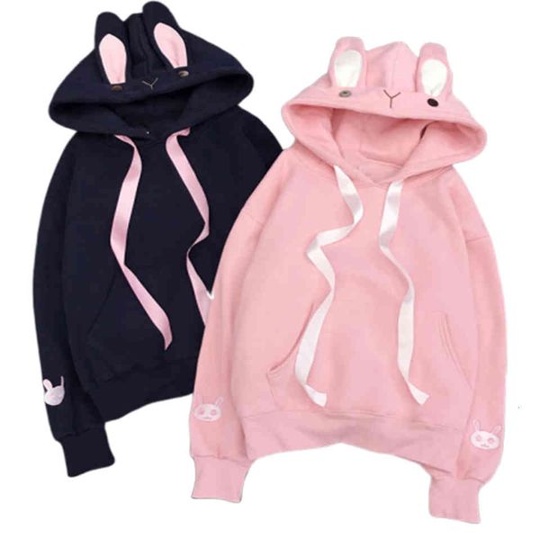 hoodies rabbit's ear japanese hoodie kawaii polish clothes mujer 2021 kangaroo pocket with hood bunny embroidered female, Black
hoodies rabbit's ear japanese hoodie kawaii polish clothes mujer 2021 kangaroo pocket with hood bunny embroidered female, Black