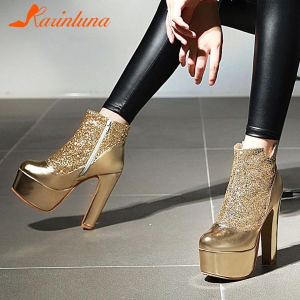 boots women's fashion bling party platform thick high heels pathwork zip up round toe ankel multicolor women shoes, Black
boots women's fashion bling party platform thick high heels pathwork zip up round toe ankel multicolor women shoes, Black
