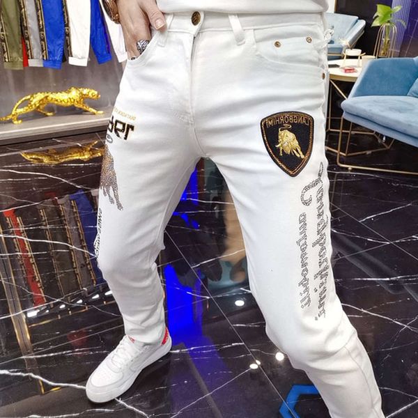 spring summer fashion 2021 brand white jeans men trend boor boar work stretch slim fit broek erkek jean pantolon, Blue
spring summer fashion 2021 brand white jeans men trend boor boar work stretch slim fit broek erkek jean pantolon, Blue