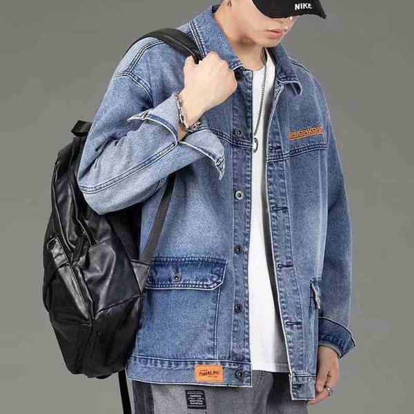 fashion embroidered denim coat men's fashion brand spring and autumn street loose lapel casual work clothes baseball suit, Black;brown
fashion embroidered denim coat men's fashion brand spring and autumn street loose lapel casual work clothes baseball suit, Black;brown