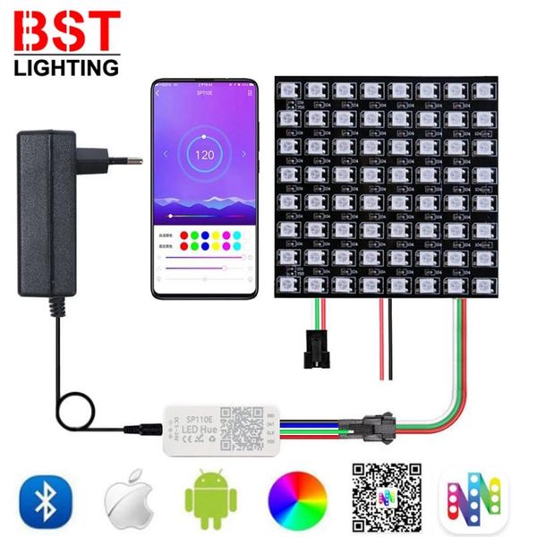 strips ws2812b led strip matrix digital panel individually addressable with dc5v power supply sp110e bluetooth controller
strips ws2812b led strip matrix digital panel individually addressable with dc5v power supply sp110e bluetooth controller
