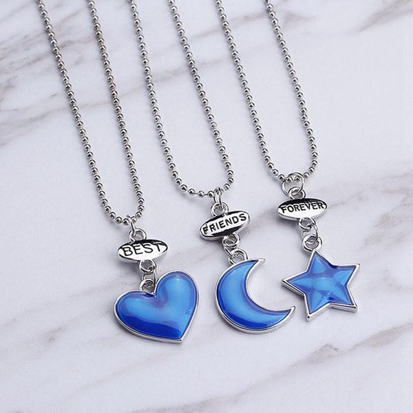 pendant necklaces 3pcs/set children friends forever necklace blue love heart moon star bff jewelry lovely gifts for kids, Silver
pendant necklaces 3pcs/set children friends forever necklace blue love heart moon star bff jewelry lovely gifts for kids, Silver