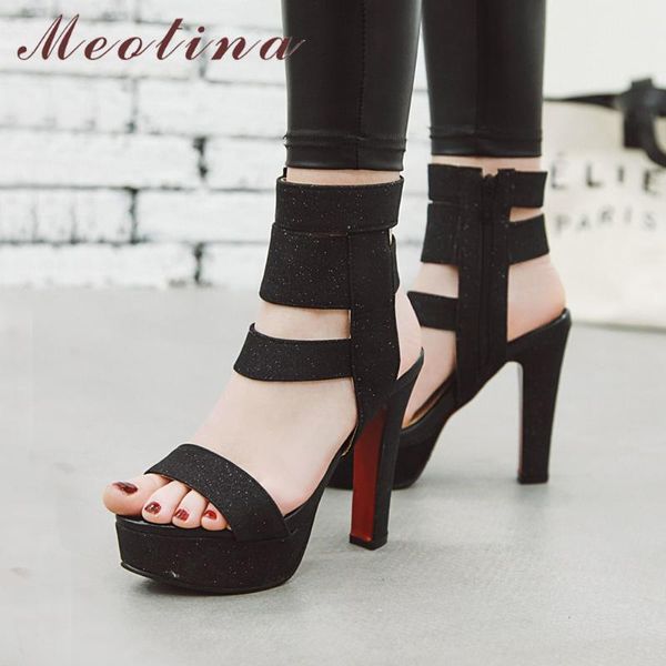 meotina summer sandals women gladiator shoes bling platform thick heel zipper super high ladies plus size 46, Black
meotina summer sandals women gladiator shoes bling platform thick heel zipper super high ladies plus size 46, Black