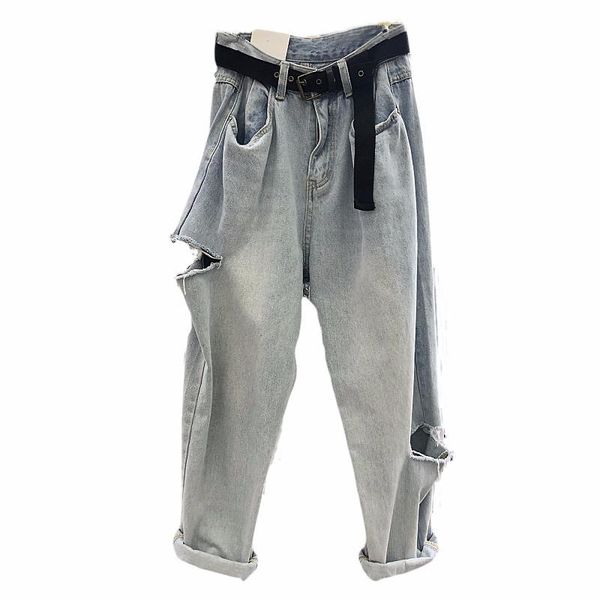 women's jeans 2021 wild ripped female spring and autumn loose thin high waist straight nine points wide faded harlan father, Blue
women's jeans 2021 wild ripped female spring and autumn loose thin high waist straight nine points wide faded harlan father, Blue