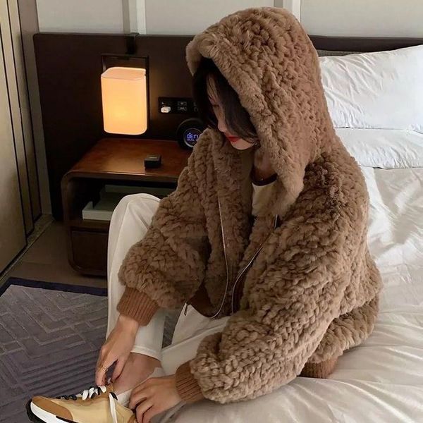 women's fur & faux 2021 fashion women winter thick warm coat female hooded long sleeve loose rex jacket outwear m62, Black
women's fur & faux 2021 fashion women winter thick warm coat female hooded long sleeve loose rex jacket outwear m62, Black