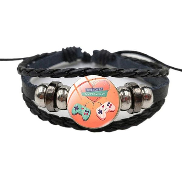 charm bracelets electronic game handle leather bracelet art po glass couple boyfriend metal stand small jewelry men's gift j, Golden;silver
charm bracelets electronic game handle leather bracelet art po glass couple boyfriend metal stand small jewelry men's gift j, Golden;silver