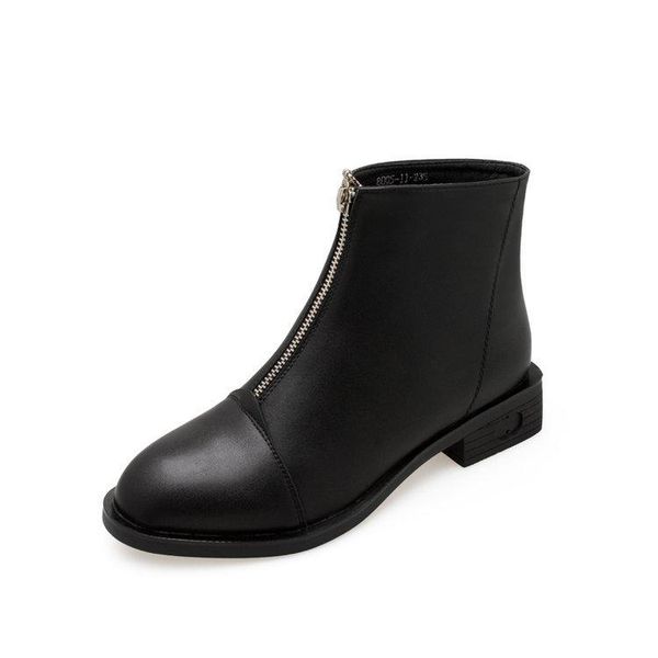 boots short female 2021 autumn and winter wild thick with front zipper british style retro ankle, Black
boots short female 2021 autumn and winter wild thick with front zipper british style retro ankle, Black