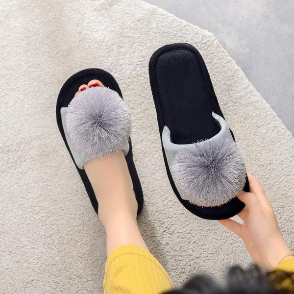 women slippers winter home shoes house warm cute non-slip floor furry fashion fur slides mtx109, Black 
women slippers winter home shoes house warm cute non-slip floor furry fashion fur slides mtx109, Black
