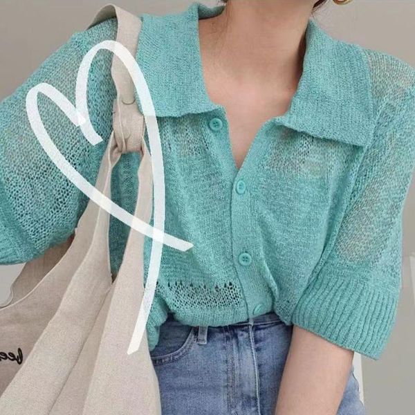 women's knits & tees korean chic summer niche gentle lapel single-breasted loose and versatile thin short-sleeved hollow wool sweater w, White
women's knits & tees korean chic summer niche gentle lapel single-breasted loose and versatile thin short-sleeved hollow wool sweater w, White