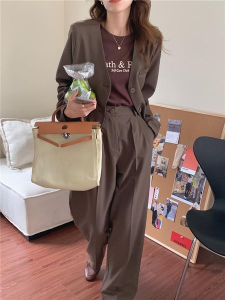 women's two piece pants elegant office pantsuit setup ladies 2021 autumn blazers pieces sets chic women classic straight work wear outf, White
women's two piece pants elegant office pantsuit setup ladies 2021 autumn blazers pieces sets chic women classic straight work wear outf, White
