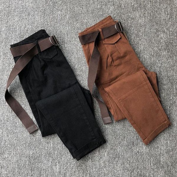 women's pants & capris autumn bf style casual harem women belt black brown cargo pantalones mujer streetwear womens trousers c5910, Black;white
women's pants & capris autumn bf style casual harem women belt black brown cargo pantalones mujer streetwear womens trousers c5910, Black;white