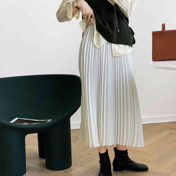 autumn winter work wear high waist pleated skirt ol elegant fashion all-match female solid long skirts womens 210421, Black
autumn winter work wear high waist pleated skirt ol elegant fashion all-match female solid long skirts womens 210421, Black