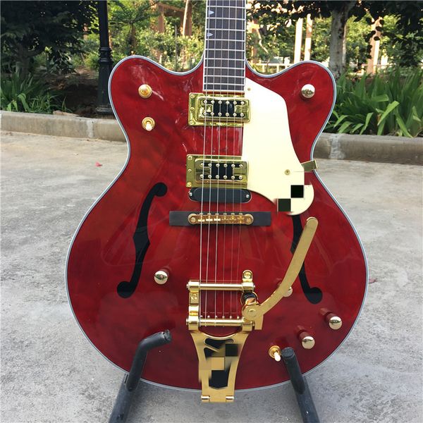 custom shop. f hollow jazz electric guitar, golden hardware. red piano holder, tremolo system guitar
custom shop. f hollow jazz electric guitar, golden hardware. red piano holder, tremolo system guitar