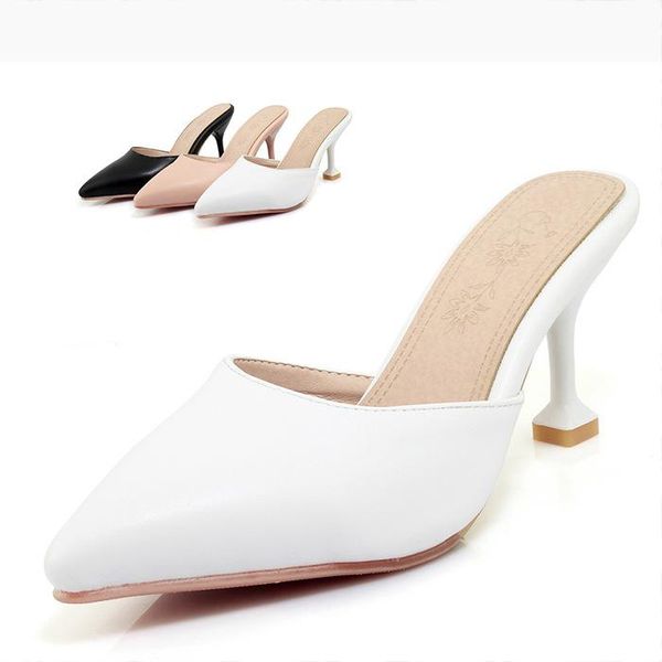low med shoes woman 2021 cover toe thin heels female slippers pointed rubber rome fabric slides pu basic hoof, Black
low med shoes woman 2021 cover toe thin heels female slippers pointed rubber rome fabric slides pu basic hoof, Black